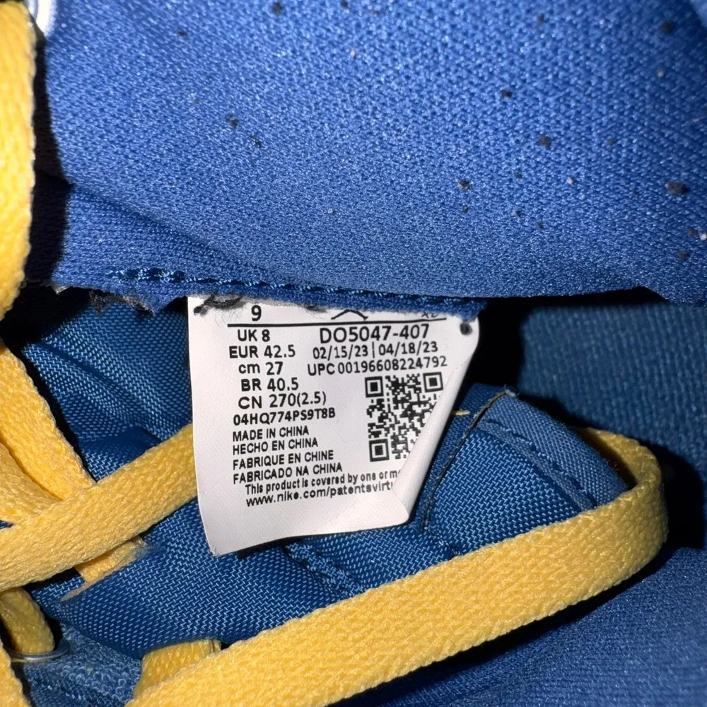 Air Jordan 1 AJKO High Laney True Blue Topaz Gold DO5047-407 Mens 9 - Picture 8 of 9